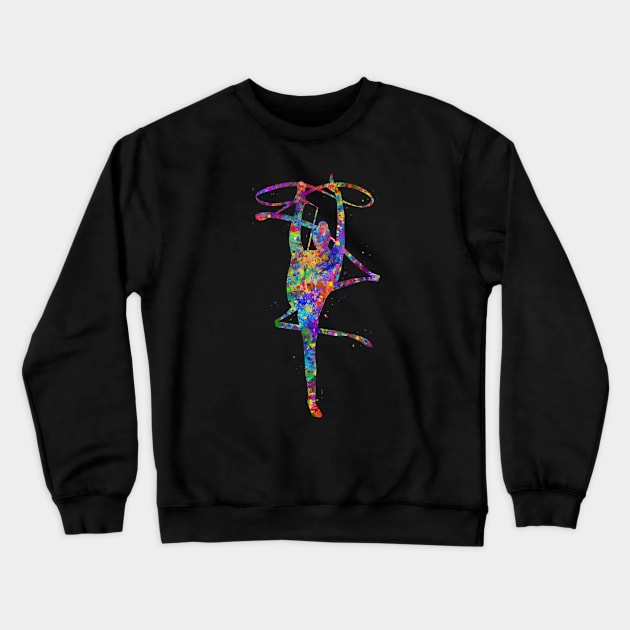 Rhythmic gymnastics tape watercolor art Crewneck Sweatshirt by Yahya Art